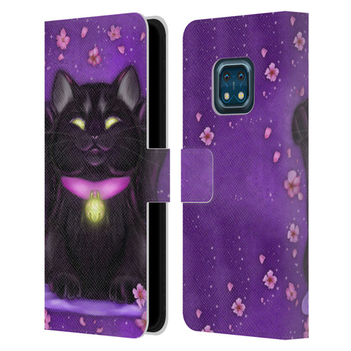 Ash Evans Black Cats Lucky Leather Book Wallet Case Cover For Nokia XR20