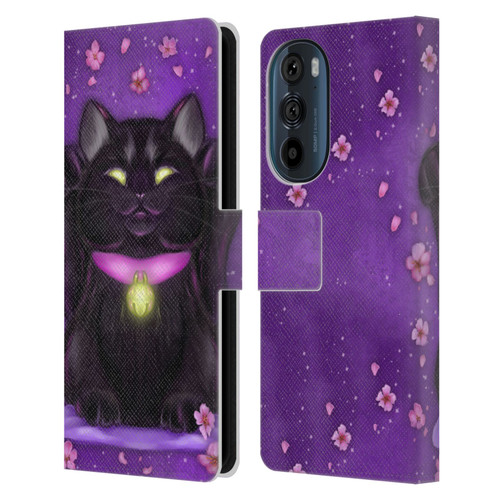 Ash Evans Black Cats Lucky Leather Book Wallet Case Cover For Motorola Edge 30