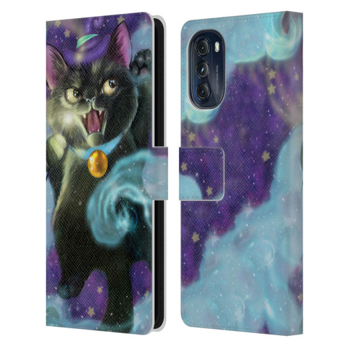 Ash Evans Black Cats Poof! Leather Book Wallet Case Cover For Motorola Moto G (2022)