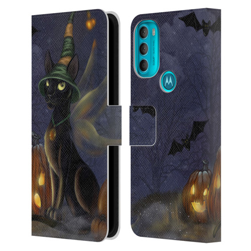 Ash Evans Black Cats The Witching Time Leather Book Wallet Case Cover For Motorola Moto G71 5G