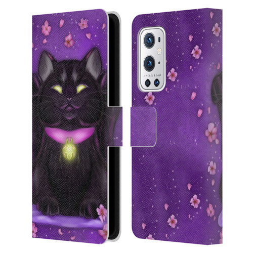 Ash Evans Black Cats Lucky Leather Book Wallet Case Cover For OnePlus 9 Pro