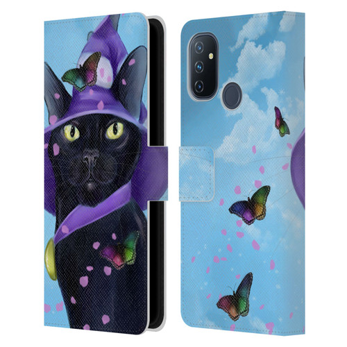Ash Evans Black Cats Butterfly Sky Leather Book Wallet Case Cover For OnePlus Nord N100