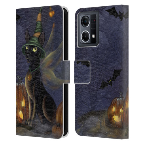 Ash Evans Black Cats The Witching Time Leather Book Wallet Case Cover For OPPO Reno8 4G