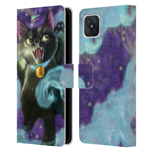 Ash Evans Black Cats Poof! Leather Book Wallet Case Cover For OPPO Reno4 Z 5G