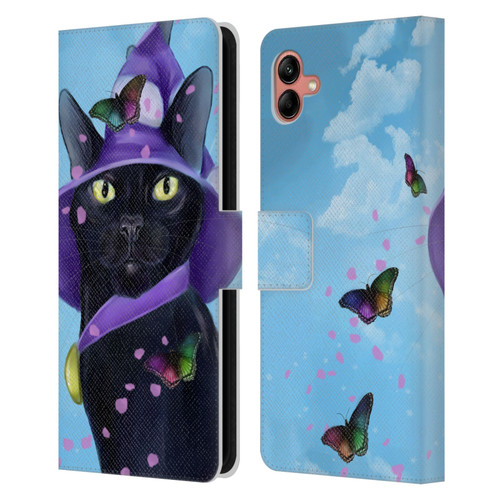 Ash Evans Black Cats Butterfly Sky Leather Book Wallet Case Cover For Samsung Galaxy A04 (2022)