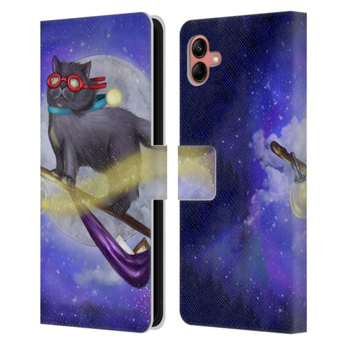 Ash Evans Black Cats Fly By Leather Book Wallet Case Cover For Samsung Galaxy A04 (2022)