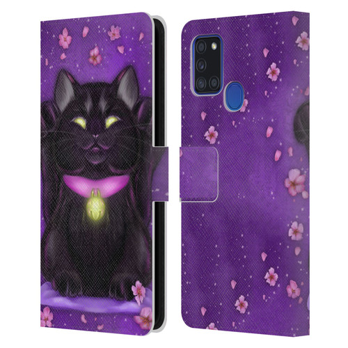 Ash Evans Black Cats Lucky Leather Book Wallet Case Cover For Samsung Galaxy A21s (2020)