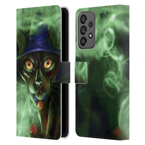 Ash Evans Black Cats Conjuring Magic Leather Book Wallet Case Cover For Samsung Galaxy A73 5G (2022)