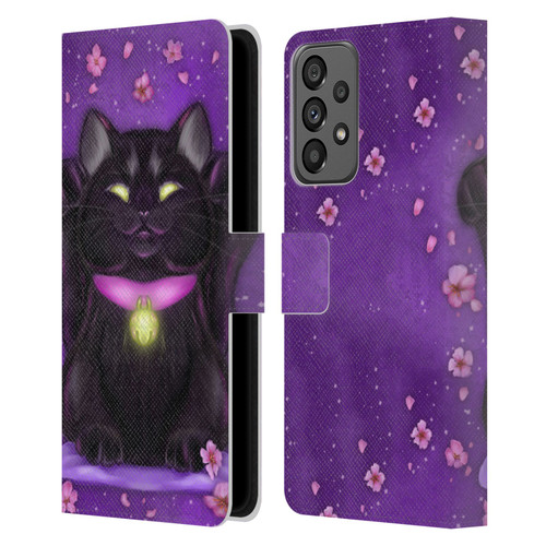 Ash Evans Black Cats Lucky Leather Book Wallet Case Cover For Samsung Galaxy A73 5G (2022)