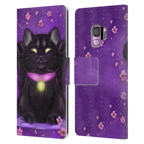 Ash Evans Black Cats Lucky Leather Book Wallet Case Cover For Samsung Galaxy S9
