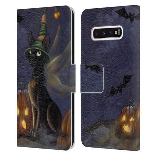 Ash Evans Black Cats The Witching Time Leather Book Wallet Case Cover For Samsung Galaxy S10