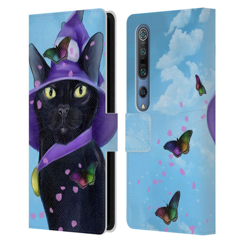 Ash Evans Black Cats Butterfly Sky Leather Book Wallet Case Cover For Xiaomi Mi 10 5G / Mi 10 Pro 5G