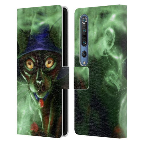 Ash Evans Black Cats Conjuring Magic Leather Book Wallet Case Cover For Xiaomi Mi 10 5G / Mi 10 Pro 5G