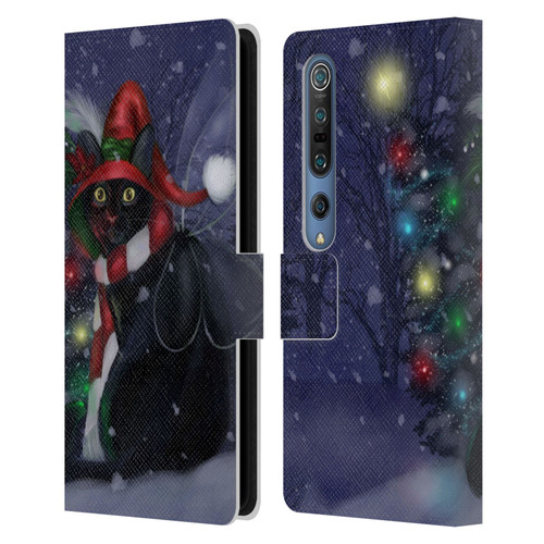 Ash Evans Black Cats Yuletide Cheer Leather Book Wallet Case Cover For Xiaomi Mi 10 5G / Mi 10 Pro 5G