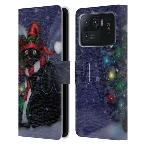 Ash Evans Black Cats Yuletide Cheer Leather Book Wallet Case Cover For Xiaomi Mi 11 Ultra