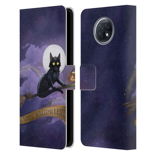 Ash Evans Black Cats Happy Halloween Leather Book Wallet Case Cover For Xiaomi Redmi Note 9T 5G