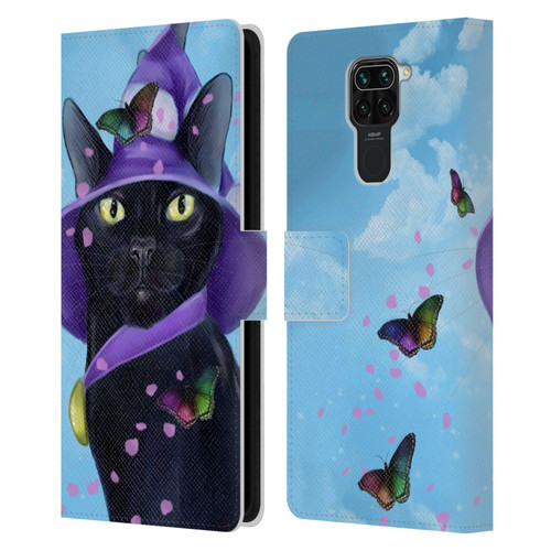 Ash Evans Black Cats Butterfly Sky Leather Book Wallet Case Cover For Xiaomi Redmi Note 9 / Redmi 10X 4G