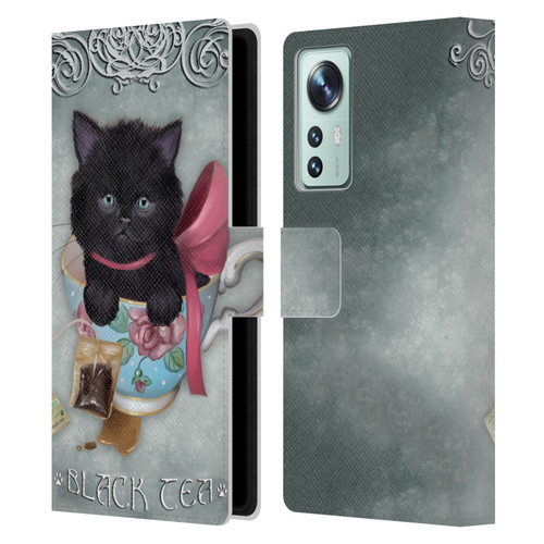 Ash Evans Black Cats Tea Leather Book Wallet Case Cover For Xiaomi 12