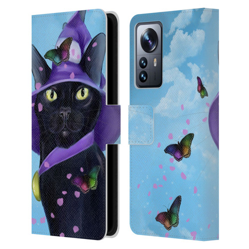 Ash Evans Black Cats Butterfly Sky Leather Book Wallet Case Cover For Xiaomi 12 Pro
