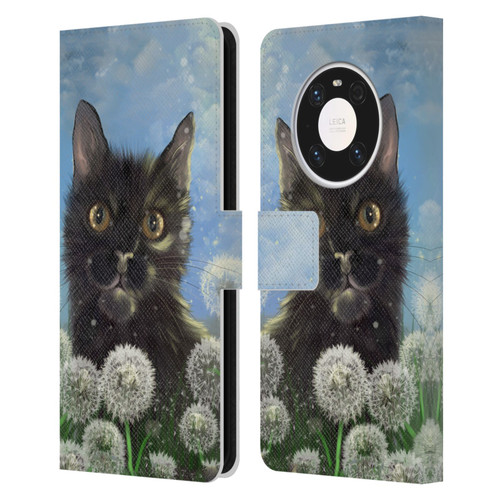 Ash Evans Black Cats 2 Golden Afternoon Leather Book Wallet Case Cover For Huawei Mate 40 Pro 5G