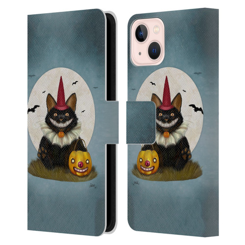 Ash Evans Black Cats 2 Party Cat Leather Book Wallet Case Cover For Apple iPhone 13
