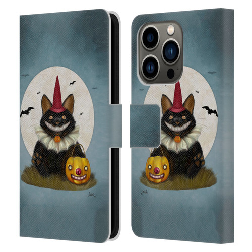 Ash Evans Black Cats 2 Party Cat Leather Book Wallet Case Cover For Apple iPhone 14 Pro