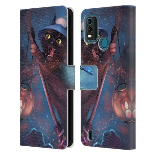 Ash Evans Black Cats 2 Magical Leather Book Wallet Case Cover For Nokia G11 Plus