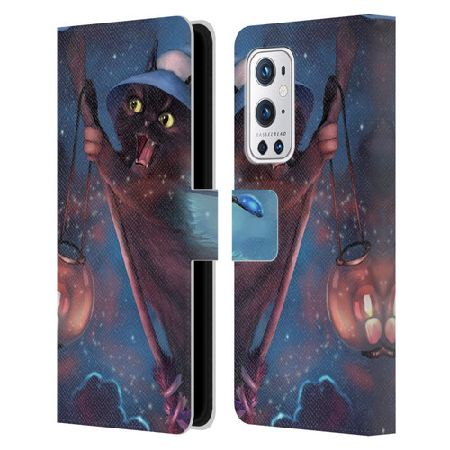 Ash Evans Black Cats 2 Magical Leather Book Wallet Case Cover For OnePlus 9 Pro