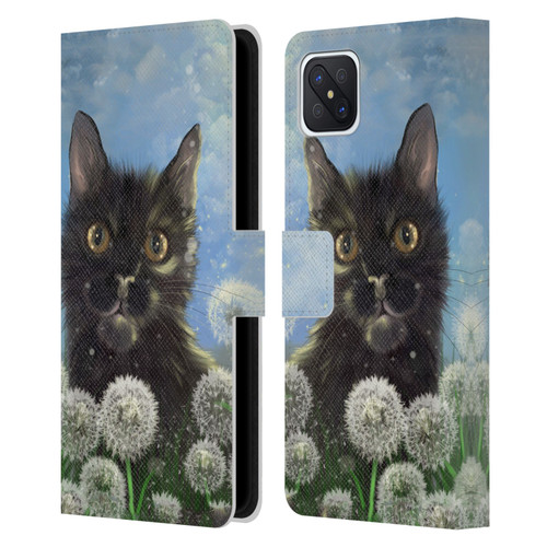 Ash Evans Black Cats 2 Golden Afternoon Leather Book Wallet Case Cover For OPPO Reno4 Z 5G