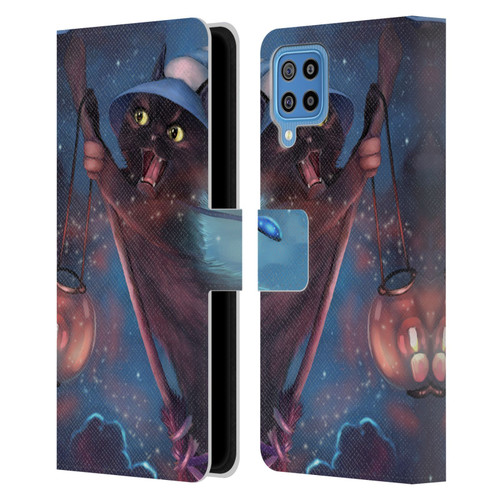 Ash Evans Black Cats 2 Magical Leather Book Wallet Case Cover For Samsung Galaxy F22 (2021)