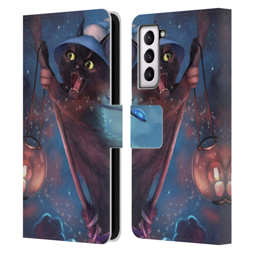 Ash Evans Black Cats 2 Magical Leather Book Wallet Case Cover For Samsung Galaxy S21 5G