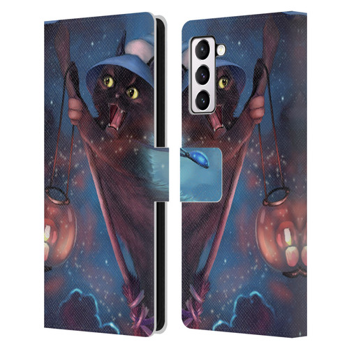 Ash Evans Black Cats 2 Magical Leather Book Wallet Case Cover For Samsung Galaxy S21+ 5G