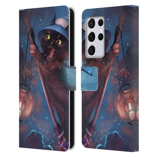 Ash Evans Black Cats 2 Magical Leather Book Wallet Case Cover For Samsung Galaxy S21 Ultra 5G