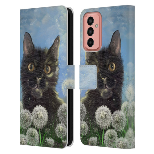 Ash Evans Black Cats 2 Golden Afternoon Leather Book Wallet Case Cover For Samsung Galaxy M13 (2022)