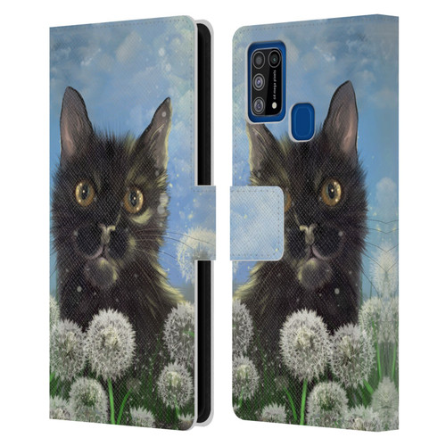 Ash Evans Black Cats 2 Golden Afternoon Leather Book Wallet Case Cover For Samsung Galaxy M31 (2020)