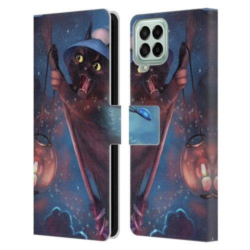 Ash Evans Black Cats 2 Magical Leather Book Wallet Case Cover For Samsung Galaxy M53 (2022)