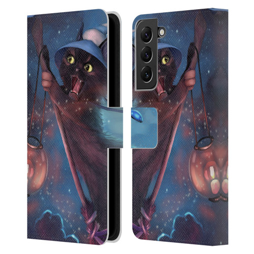 Ash Evans Black Cats 2 Magical Leather Book Wallet Case Cover For Samsung Galaxy S22+ 5G