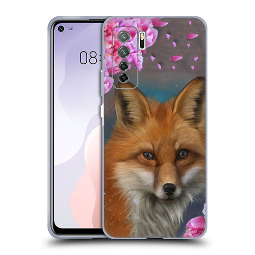 Ash Evans Animals Fox Peonies Soft Gel Case for Huawei Nova 7 SE/P40 Lite 5G