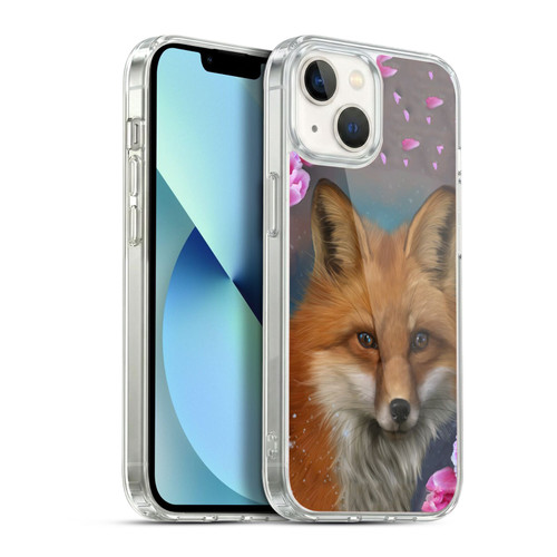 Ash Evans Animals Fox Peonies Soft Gel Case for Apple iPhone 13