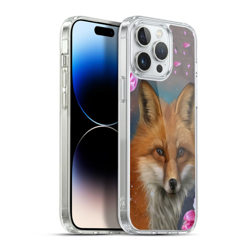 Ash Evans Animals Fox Peonies Soft Gel Case for Apple iPhone 13 Pro Max & MagSafe