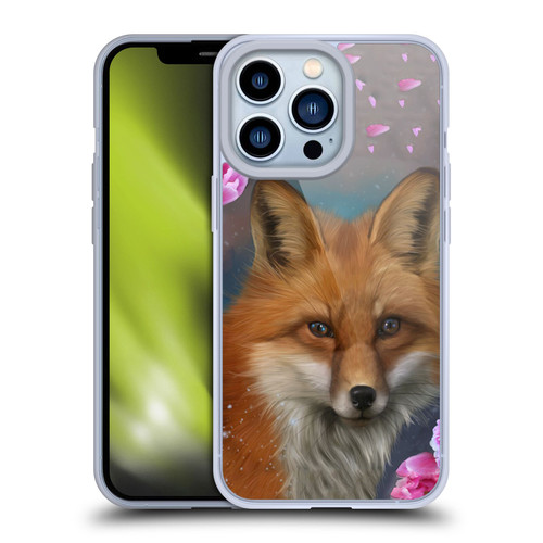 Ash Evans Animals Fox Peonies Soft Gel Case for Apple iPhone 13 Pro