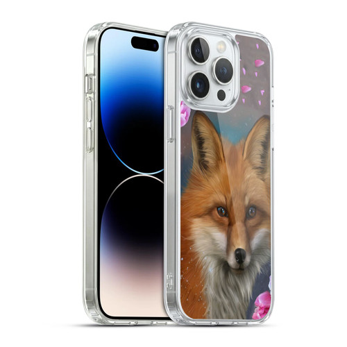 Ash Evans Animals Fox Peonies Soft Gel Case for Apple iPhone 14 Pro Max & MagSafe