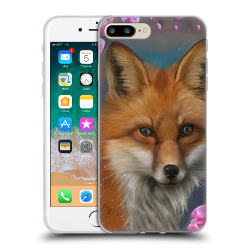 Ash Evans Animals Fox Peonies Soft Gel Case for Apple iPhone 7 Plus / iPhone 8 Plus
