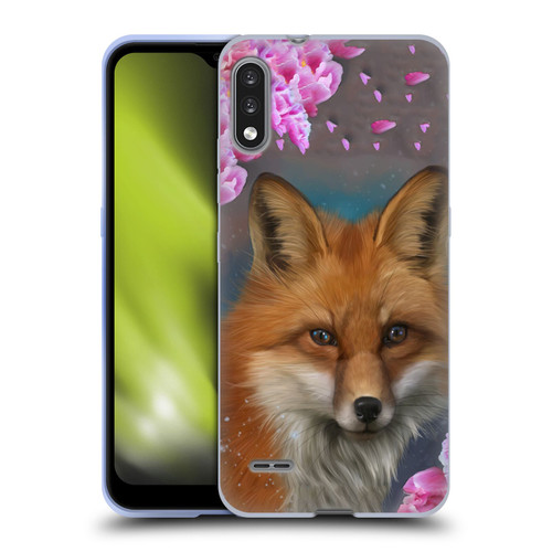 Ash Evans Animals Fox Peonies Soft Gel Case for LG K22