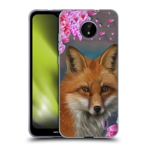 Ash Evans Animals Fox Peonies Soft Gel Case for Nokia C10 / C20