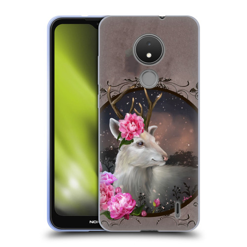 Ash Evans Animals White Deer Soft Gel Case for Nokia C21