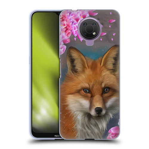 Ash Evans Animals Fox Peonies Soft Gel Case for Nokia G10