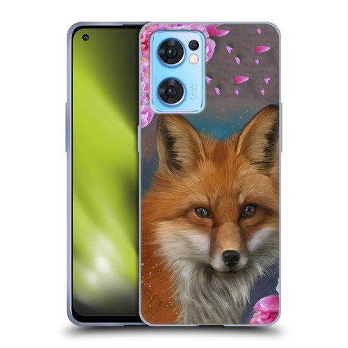 Ash Evans Animals Fox Peonies Soft Gel Case for OPPO Reno7 5G / Find X5 Lite