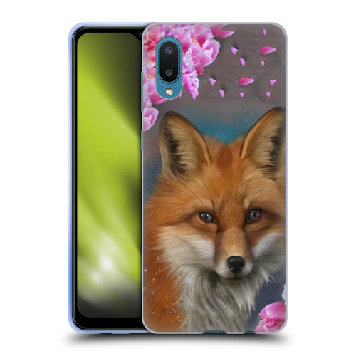 Ash Evans Animals Fox Peonies Soft Gel Case for Samsung Galaxy A02/M02 (2021)