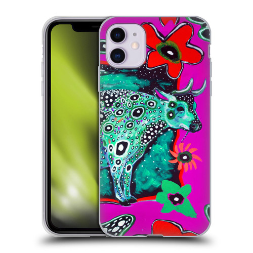 Mad Dog Art Gallery Animals Cosmic Cow Soft Gel Case for Apple iPhone 11